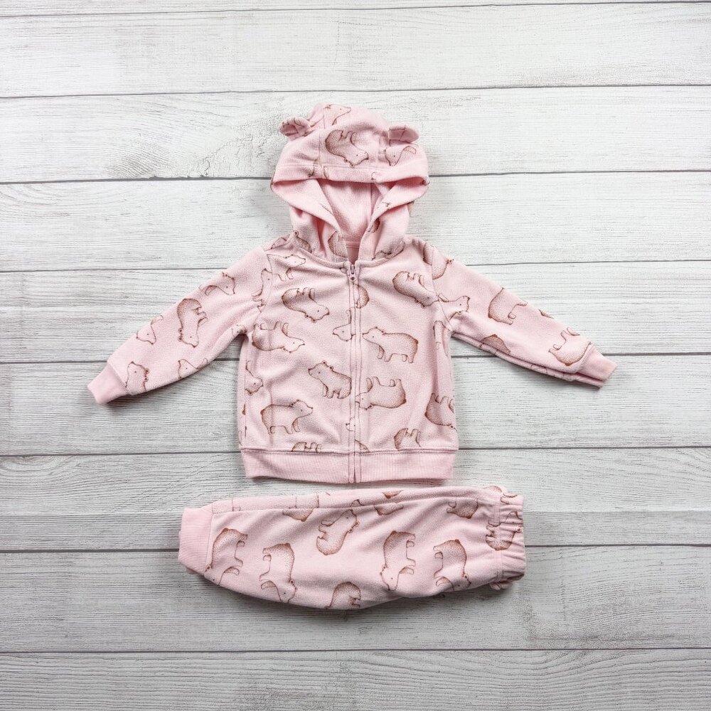 Carter’s Bear Print Fleece Sweatsuit Outfit